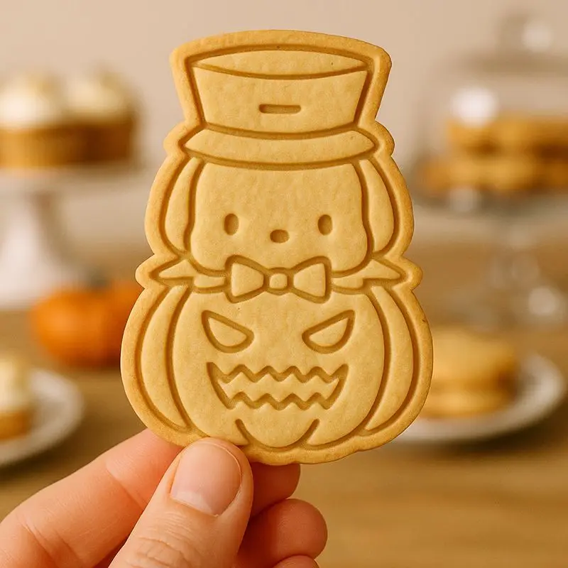 Molde para galletas Kawaii de Halloween Sanrio Kulomi Hello Kitty My Melody, bonitos galletas de dibujos animados, herramienta para hornear prensado 3D, regalos para niñas