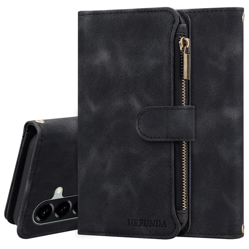 Funda A37 5G para Samsung Galaxy A37 5G, funda con cremallera tipo cartera, cubierta de cuero plegable para Samsung A37, funda tipo libro para teléfono A 37, fundas.