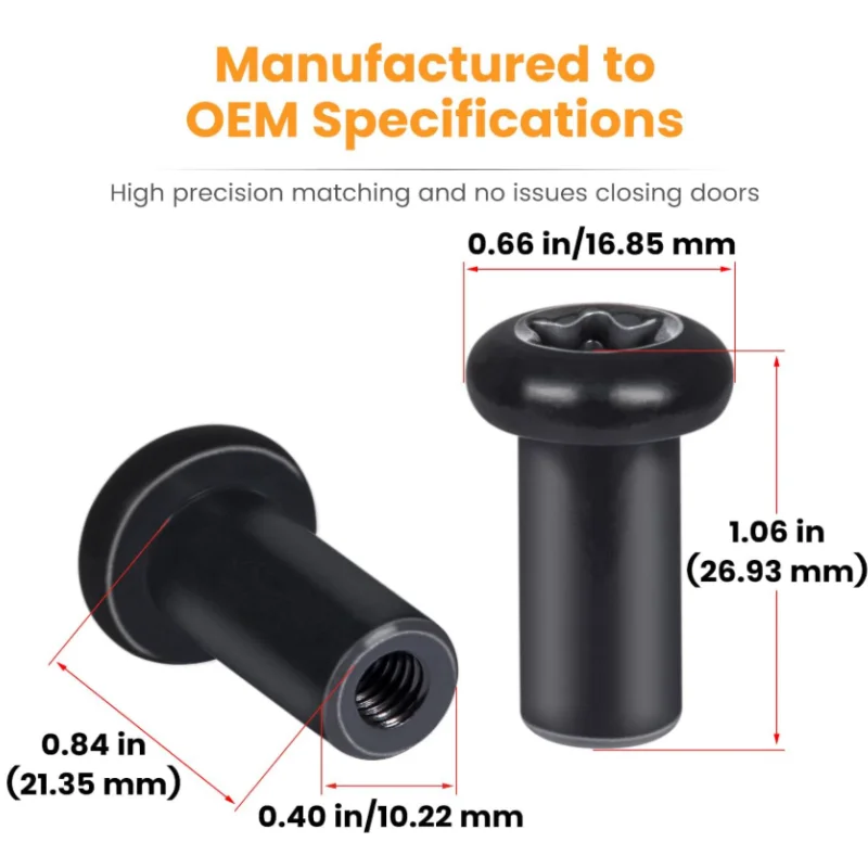 8 PCS Door Hinge Nuts for Jeep Wrangler JL JLU Sport Sahara Freedom Rubicon Unlimited Gladiator JT 2-Door 4-Door 2018-2025