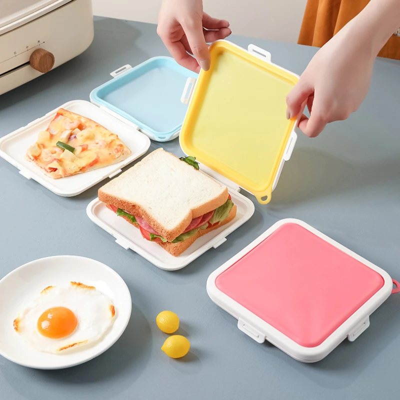 1PC Portable Sandwich Toast Bread Fresh Storage Box for Traveling to Work Takeaway Lunch Bento Storage Case