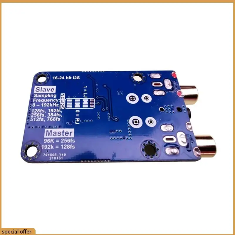Módulo de tarjeta de adquisición de Audio Hifi A68Z Dlhifi I2S ADC WM8782S Placa de desarrollo de modo maestro esclavo azul 1 pieza