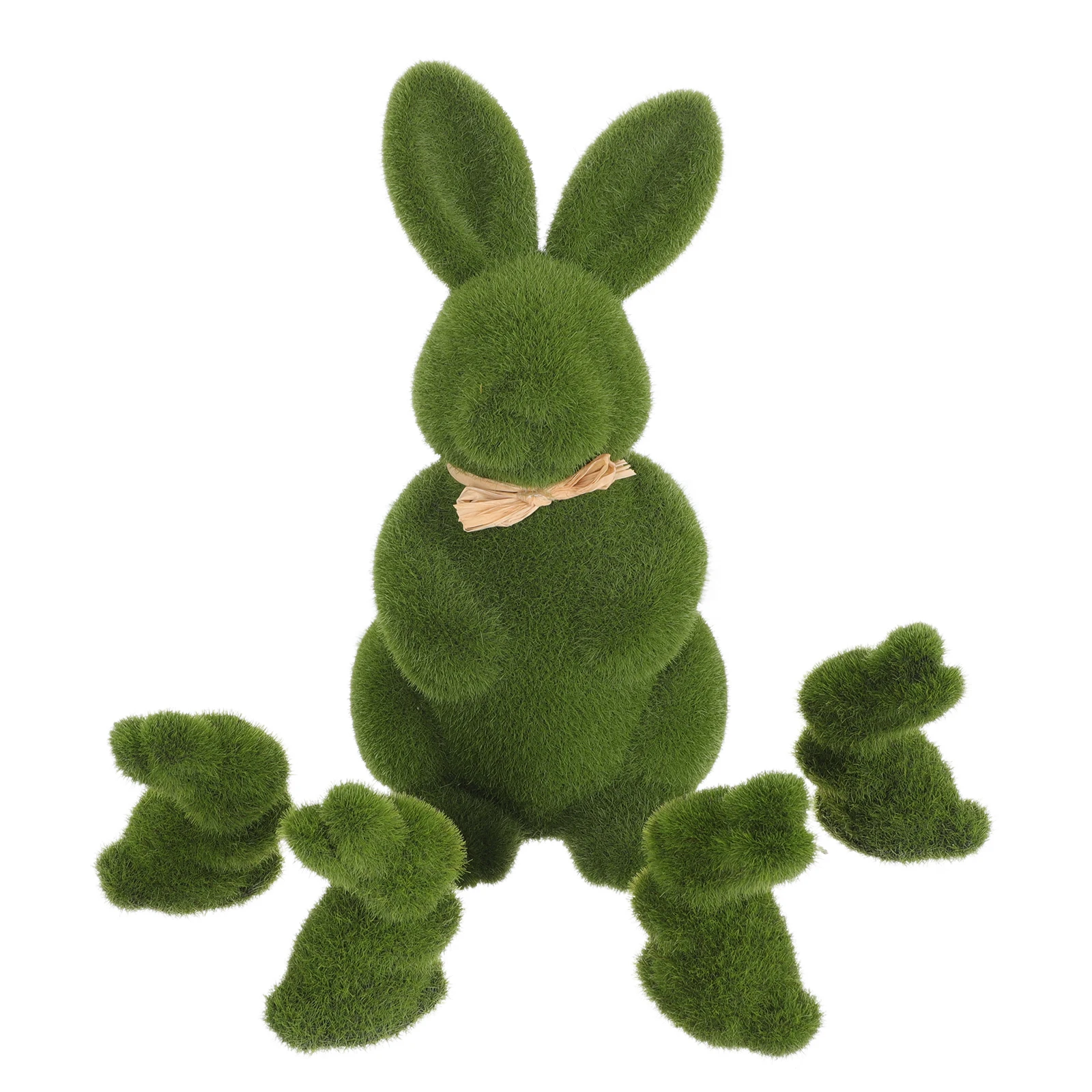 

5 Pcs Simulated Rabbit Decoration Easter Decorations Ornaments Bunny Ears Figurine Flocked Green Party Supplies Baby