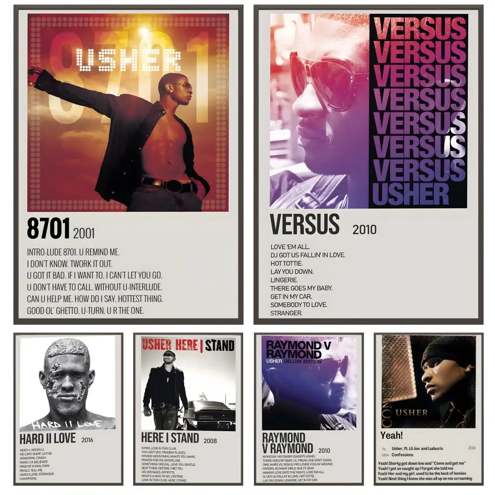 Hot Singer Album U-Usher Poster, vielseitige HD-wasserdichte Wandkunst, selbstklebende Dekoration für jeden Raum, ideales Geschenk