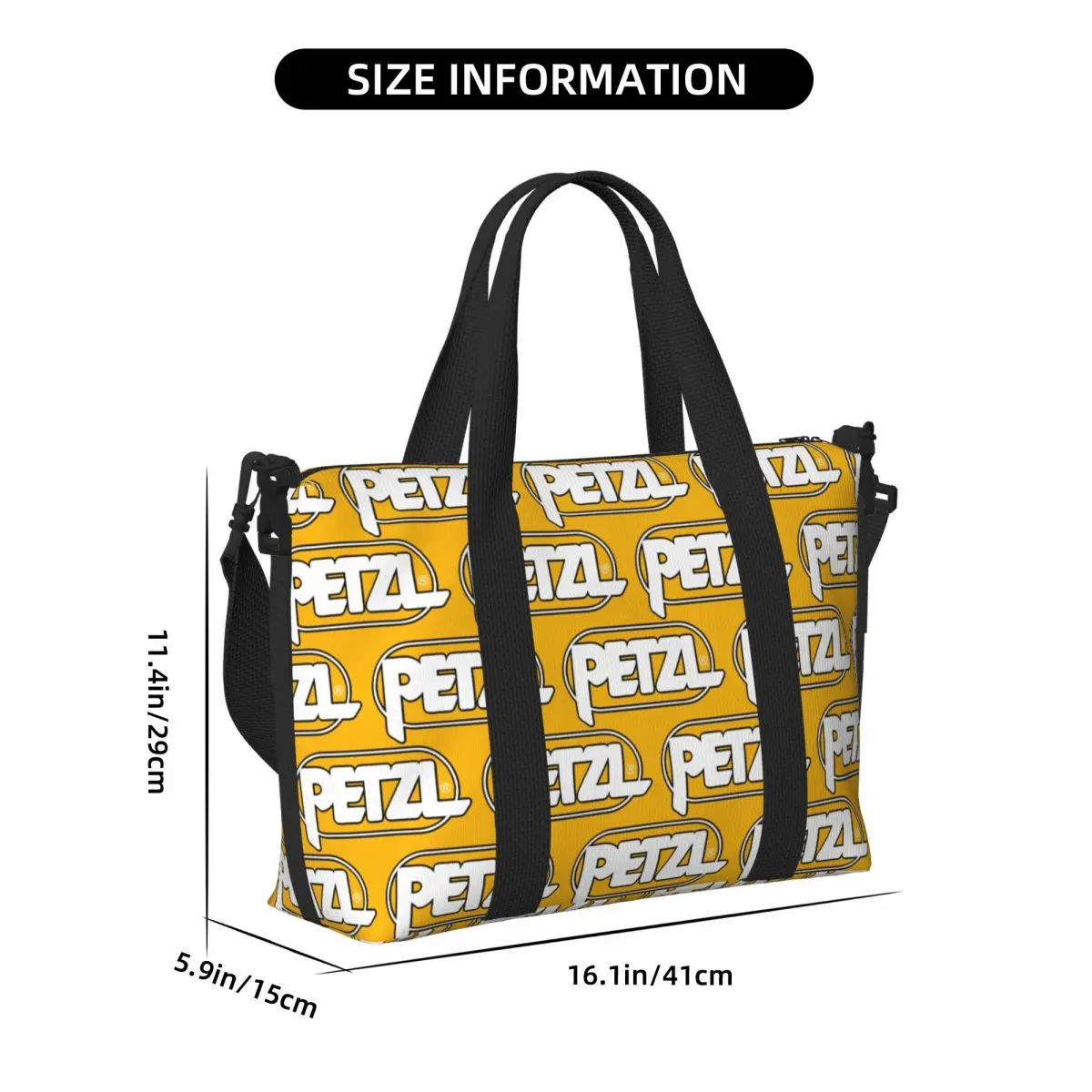 Bolsa tote com logotipo esportivo P-Petzles grande personalizada feminina França ombro shopper academia praia bolsa de viagem