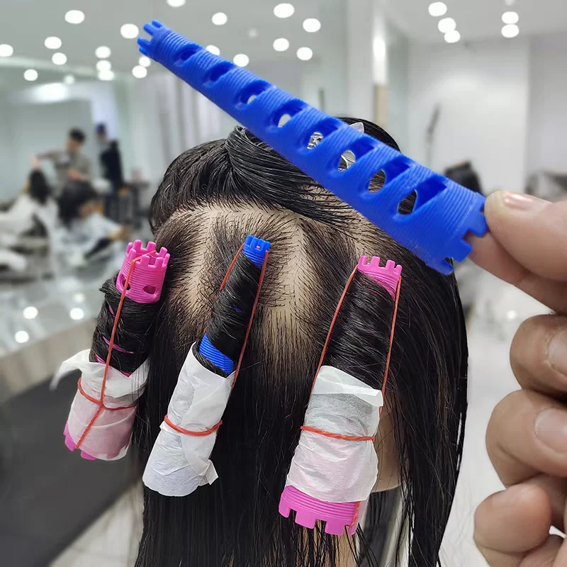 12pcs /pack Cone Shape Hair Rollers Extra Thick Curling Bars Cold Perm Flexi Rods Hair Waver No Heat Fluffy Curly Curing Tools