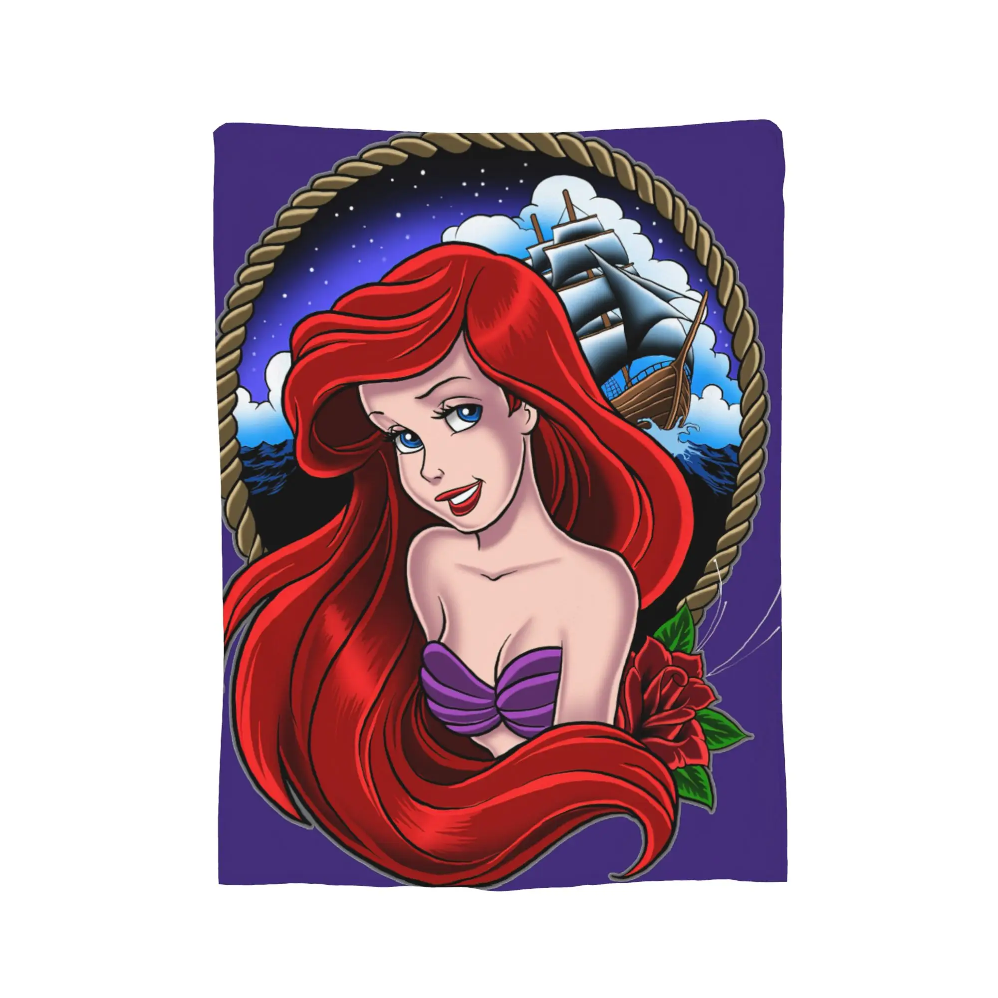 جزء من بطانية عالمك ليتل ميرميد الصوف الجدة لينة رمي بطانية للمنزل مطعم الصيف