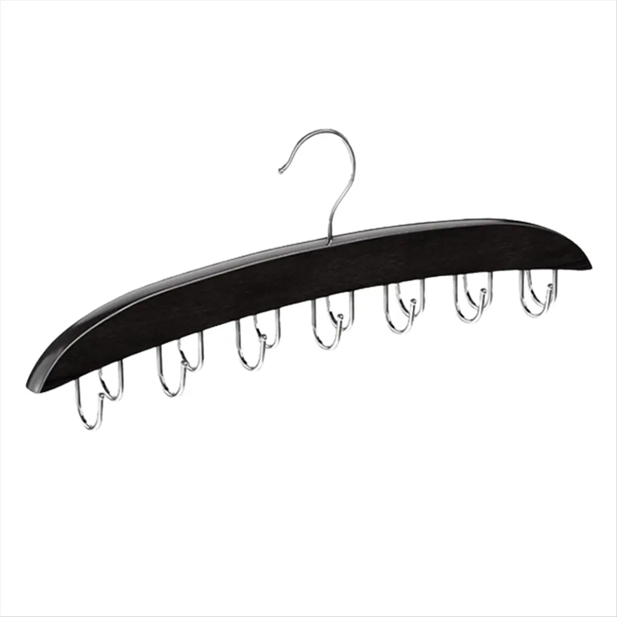 AB09 Belt Hanger Belt Organizer Closet Accessories with 14 Hooks Belt Rack Sturdy Wood for Closet Organizers and Storage