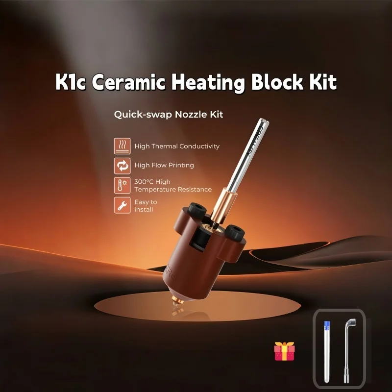 

Creality K1C Hotend Комплект керамических нагревательных блоков Цельнометаллический встроенный экструдер Hotend Комплект насадок для быстрого замены для K1C/K1Max