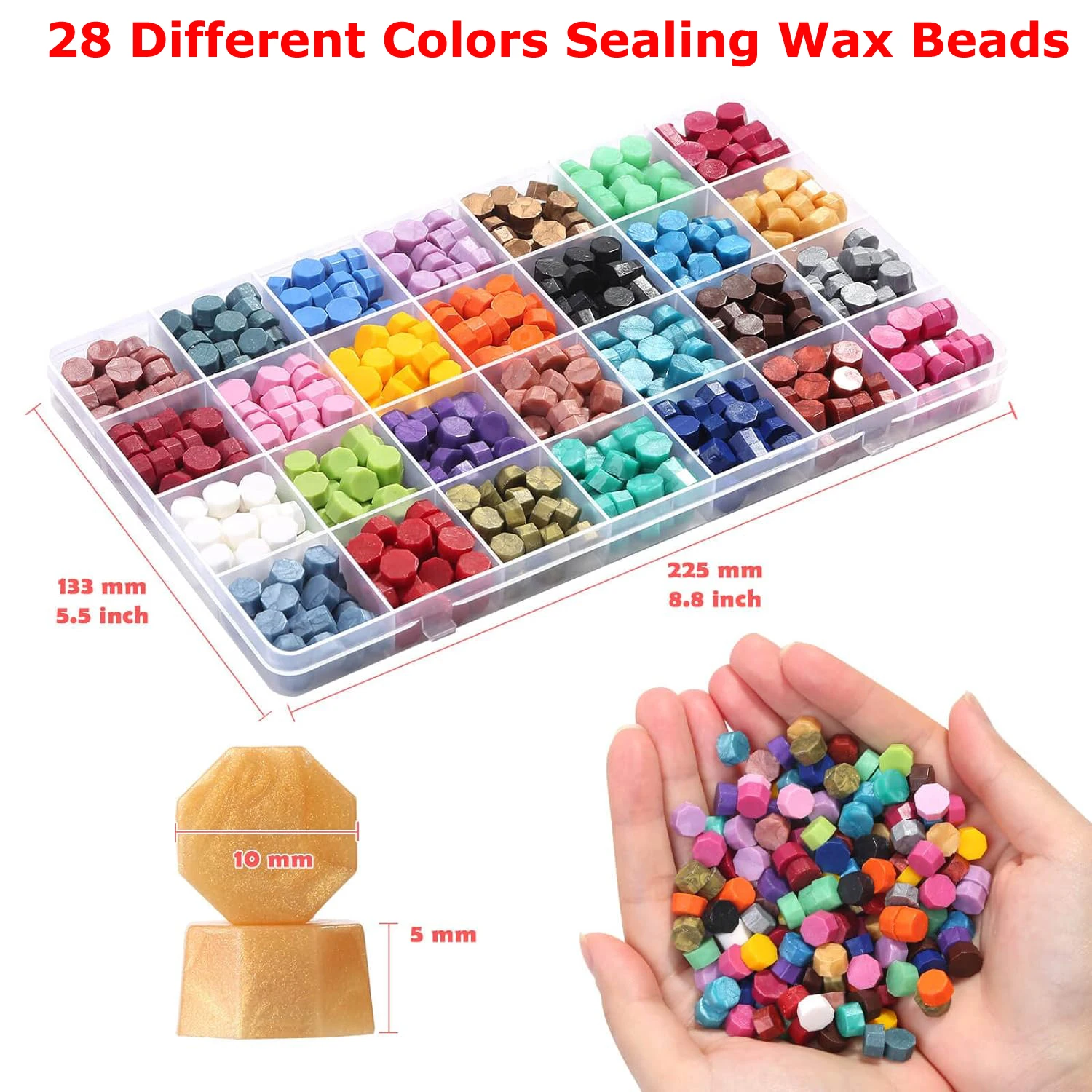 28 Colors Sealing Wax Pellets with Storage Box for DIY Scrapbooking Wedding Invitation Decoration Card Crafts Sealing Wax Beads