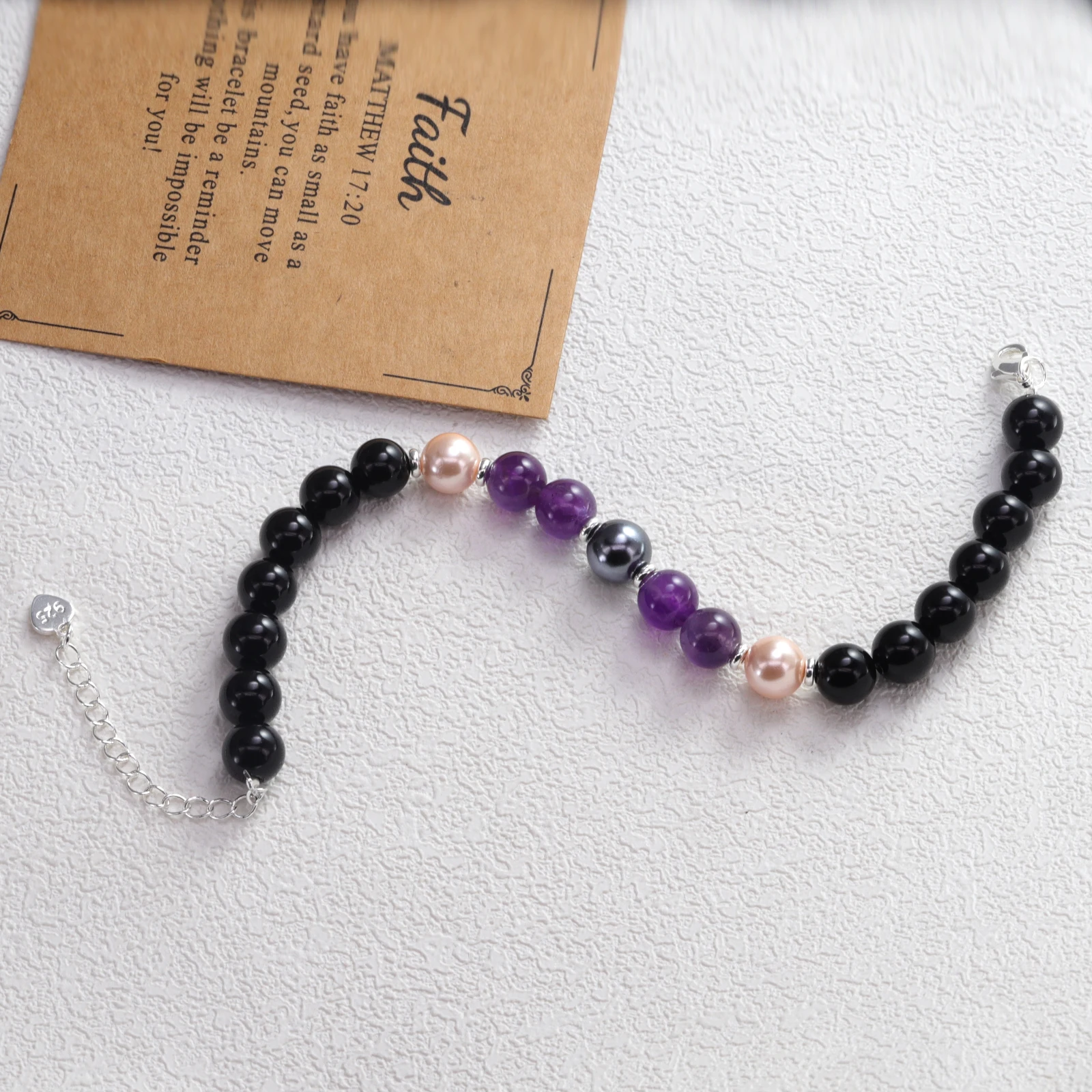 

Изысканный браслет Sam Panda из стерлингового серебра 925 пробы для женщин, оригинальный черный браслет с натуральными бусинами из агата, аксессуар, ювелирное изделие, подарок, дропшиппинг