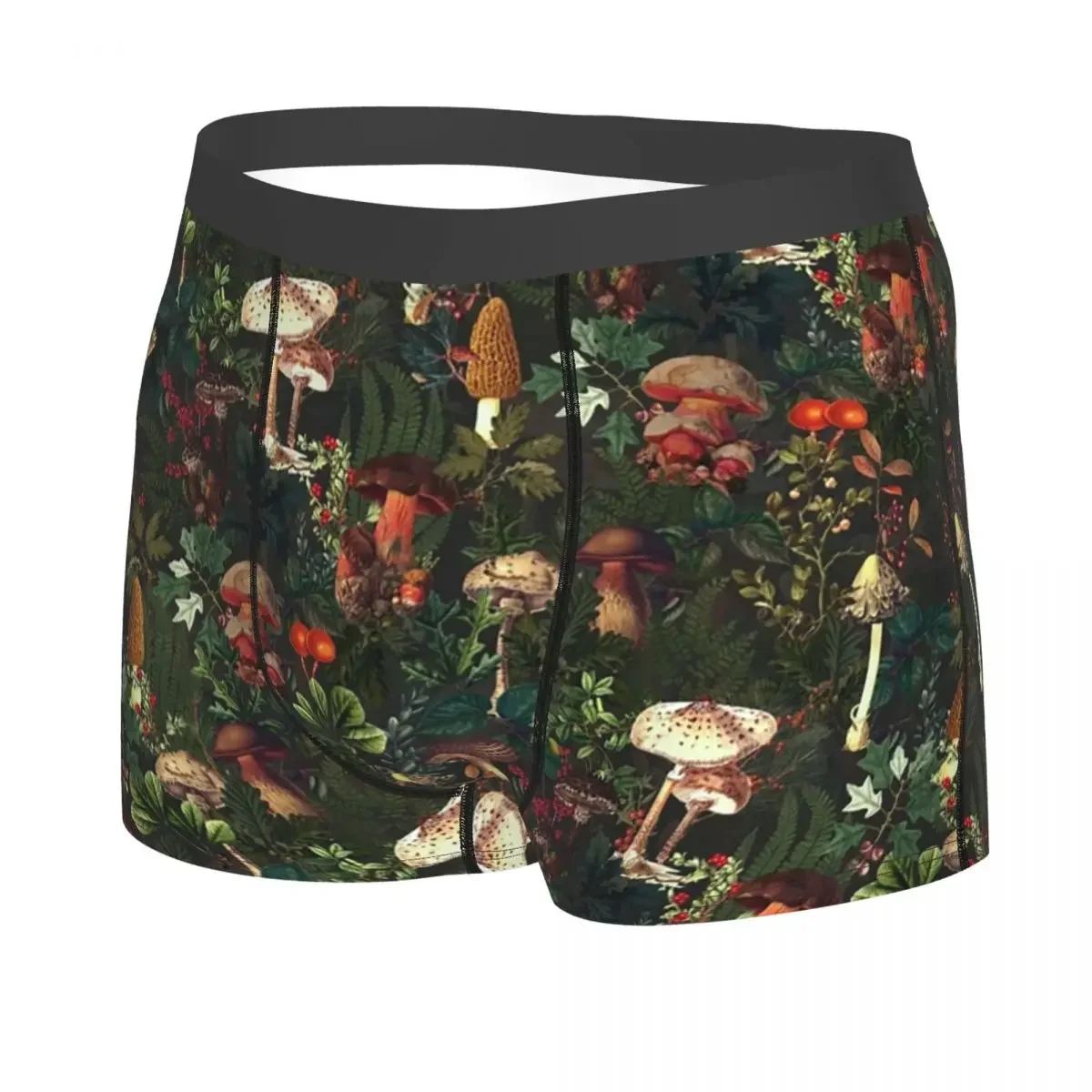 Male Fashion Vintage Night Mushrooms Underwear Botanical Forest Garden Boxer Briefs Men Stretch Shorts Panties Underpants