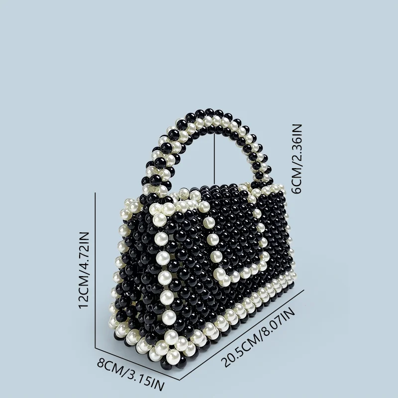 European and American style niche design, high-end texture, pure handmade bead color blocked flip handbag