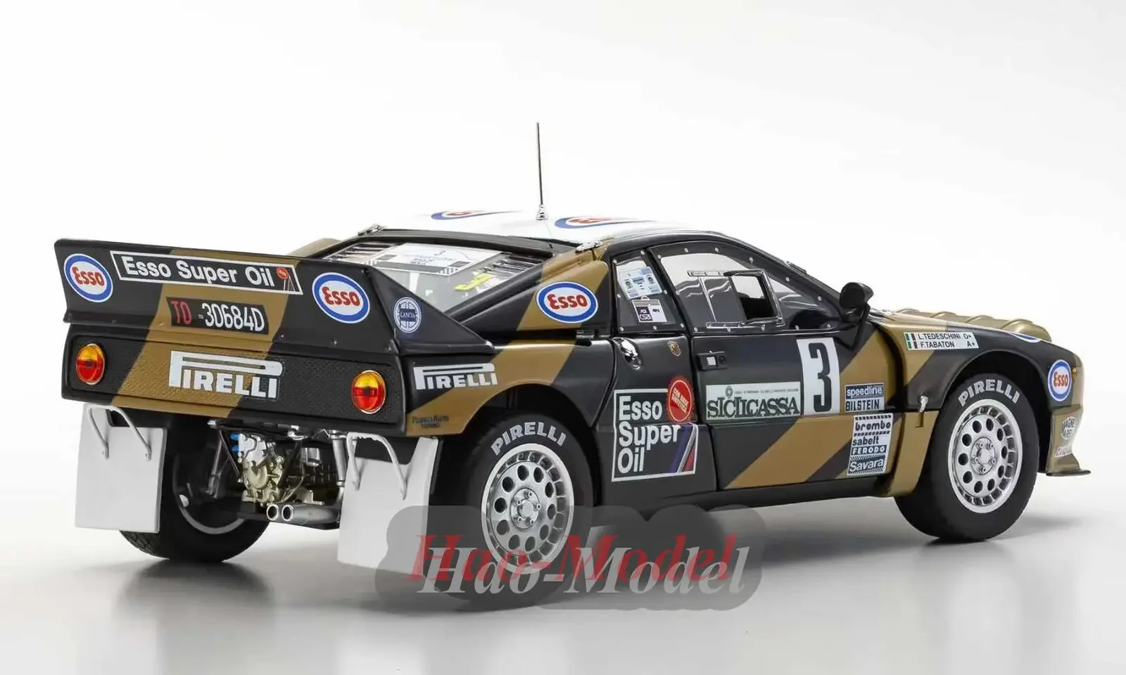 1/18 For Lancia Rally Targa Florio #3 Grifone Esso 1985 Alloy Model Car Diecast Simulation Birthday Gift Hobby Display Ornaments