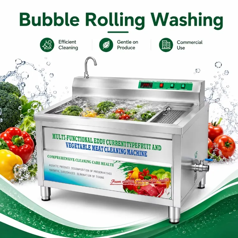 Air Bubble Vegetable Washing Machine Industrial Fruit Washer for Foodservice Kitchen Line Supplier