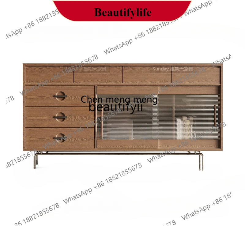 G153 Log wind multi-functional locker Nordic modern side cabinet large capacity can be customized