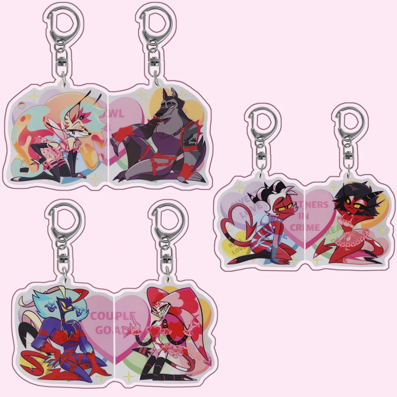 

6 см акриловый брелок на день Святого Валентина, акриловая сумка в стиле аниме, подвеска для Helluva Boss Ozzie Fizz Blitz Moxxie, коллекция подарков для пар