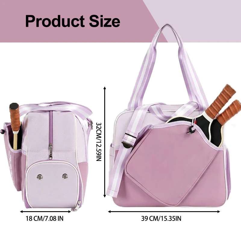 Custom Ladies Waterproof Nylon Pickleball Paddle Storage Friendly Dual Shoulder  Carry Sports Gear Pouch For Outdoor Training