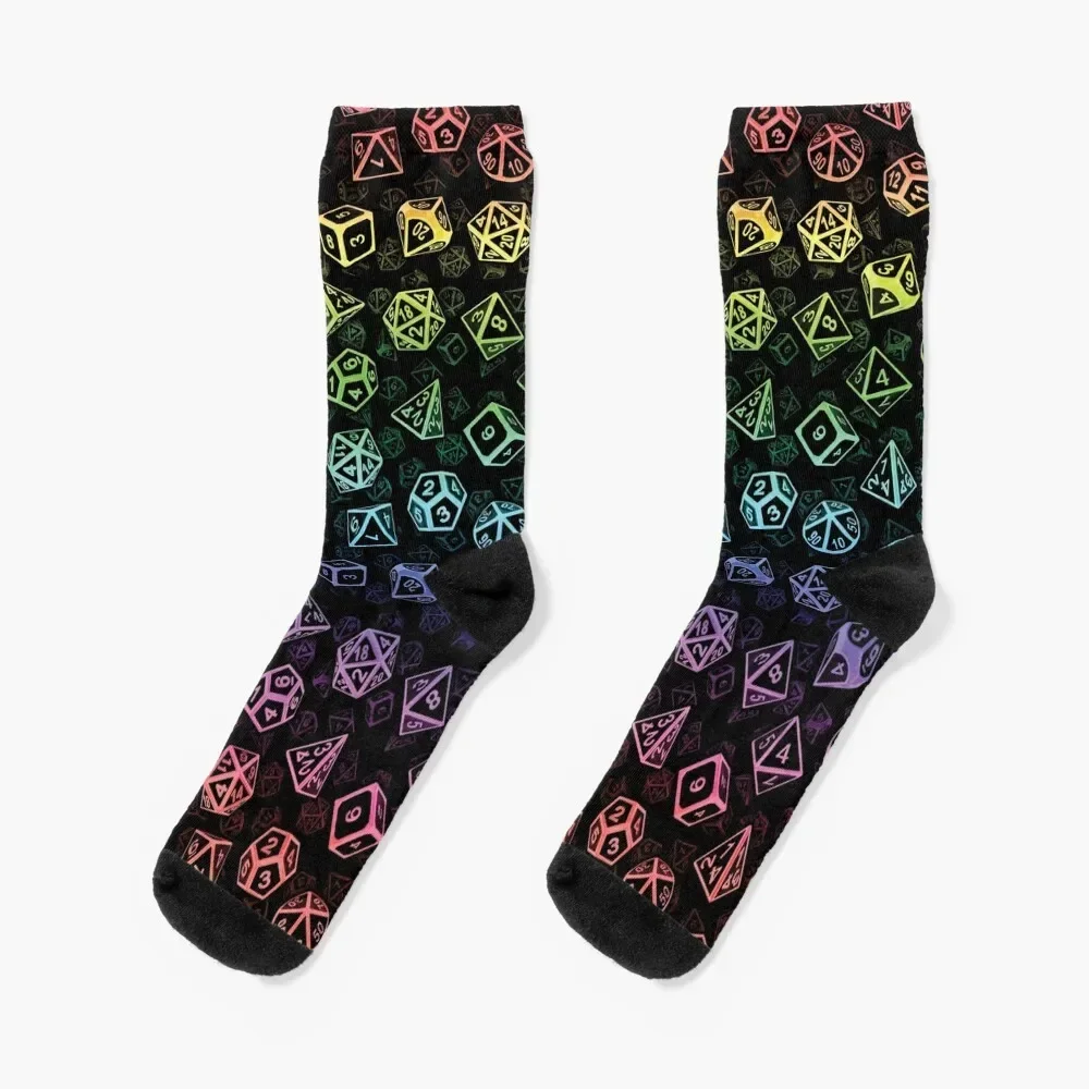 

D20 Dice Set Pattern (Rainbow) Socks cool soccer anti-slip Men Socks Women's