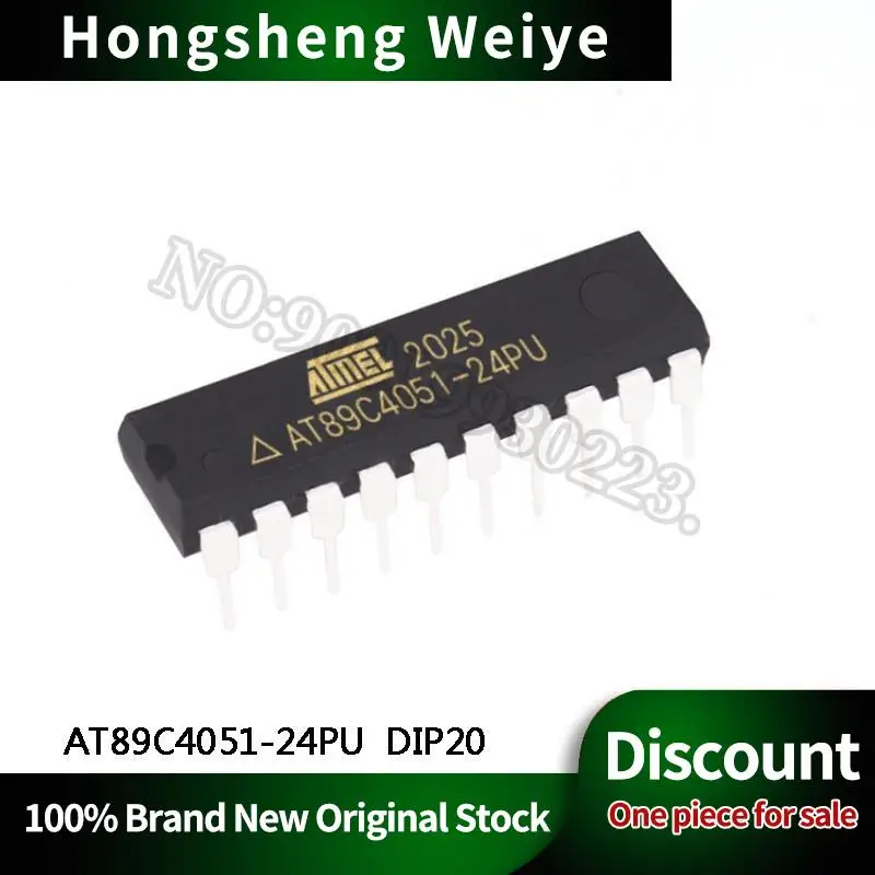 1-10Pcs New AT89C4051-24PU AT89C4051 8-bit microcontroller DIP20 IC Chip In Stock DISCOUNT Sell