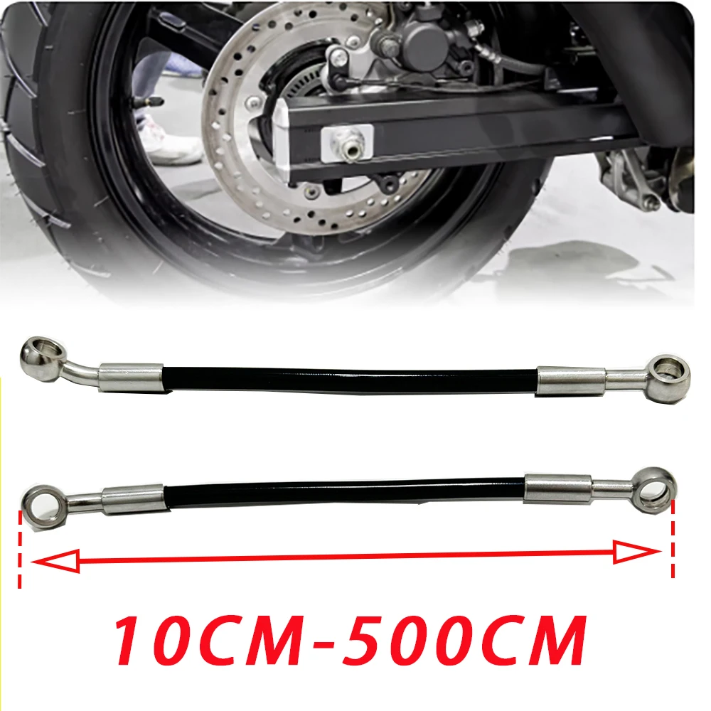 Black High quality10CM To 500CM Motorcycle Hydraulic Reinforced Brake Clutch Oil Hose Line Pipe Fit ATV Dirt Pit Racing Bike MX
