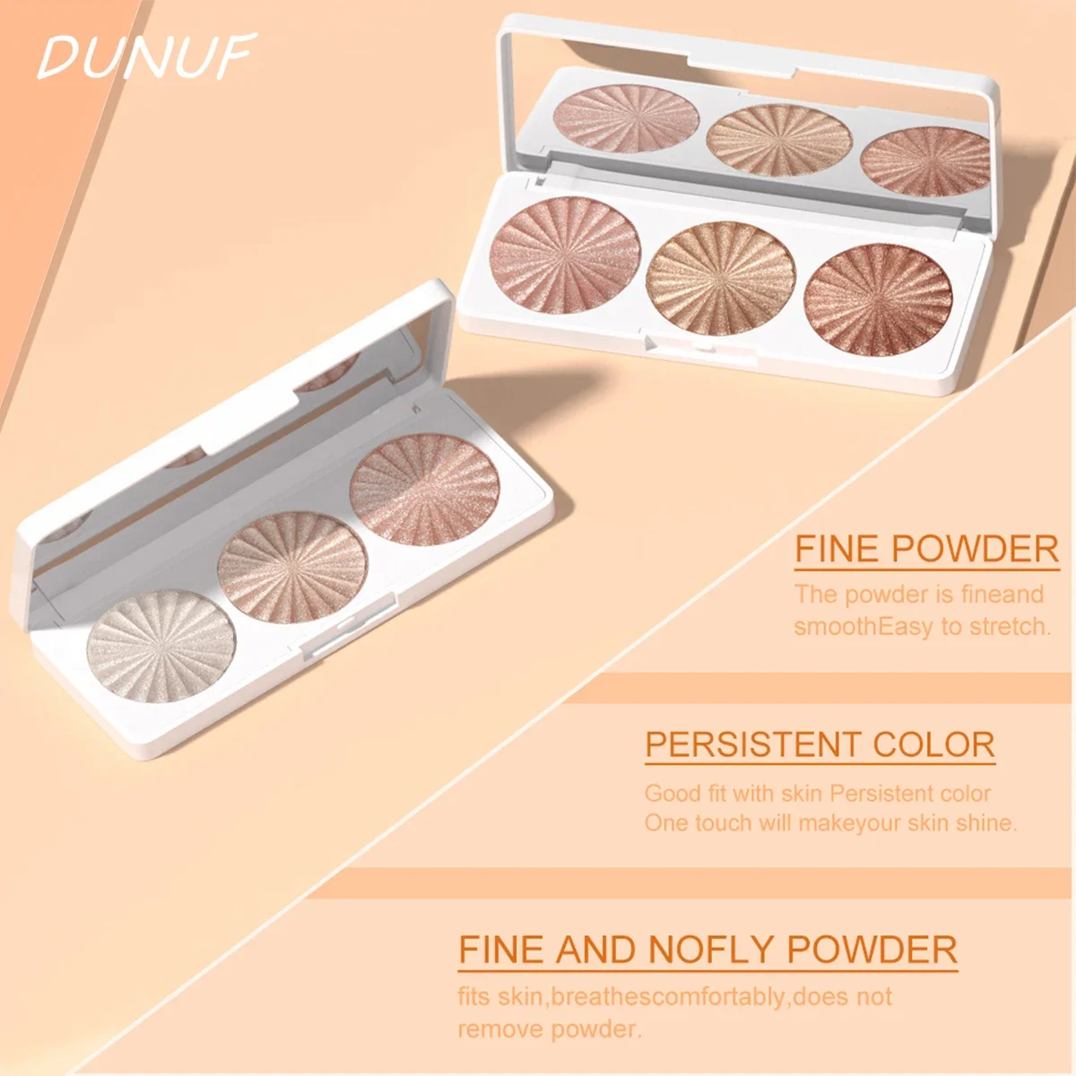 Paleta de iluminadores assados à prova d'água, 7 cores, altamente pigmentada, blush, contorno, sombra 4 em 1, maquiagem facial, beleza de longa duração