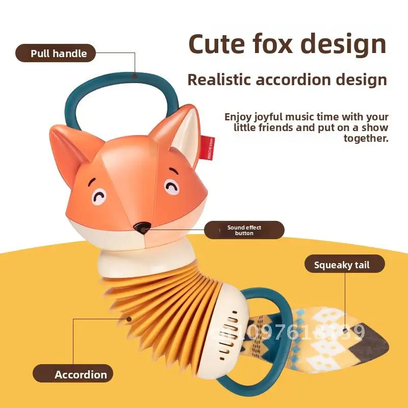 Fox accordion caterpillar baby early education simulation instrument music soothing toy hand eye coordination ability