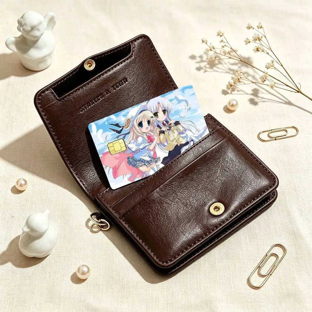 Anime Angel-Beats  Credit Card HD Stickers Game Card Decal Small Chip Waterproof Sticker Gift