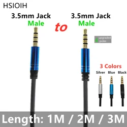 4 Pole Jack 3.5 to 3.5mm Audio Cable Male to Male Stereo Aux Cable for Car Headphone Speaker 3.5mm Aux Cable 1M 2M 3M