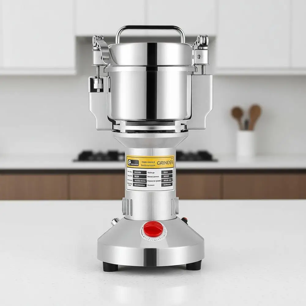 Molino Eléctrico de Granos de 300g, Molinillo de Especias, Pulverizador de Acero Inoxidable para Especias Húmedas o Secas, Hierbas, Granos, Café, Semillas, Arroz