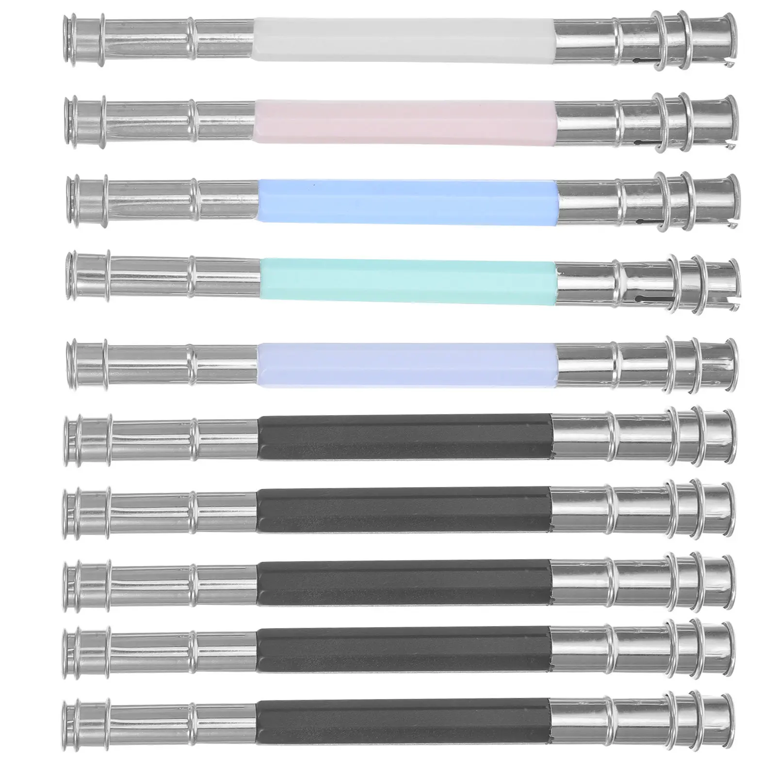 10Pcs Metal Pencil Extender Dual Tip Lengthener for Sketching Drawing Colored Pencils Short Pencil Saver Anti-Slip Precision