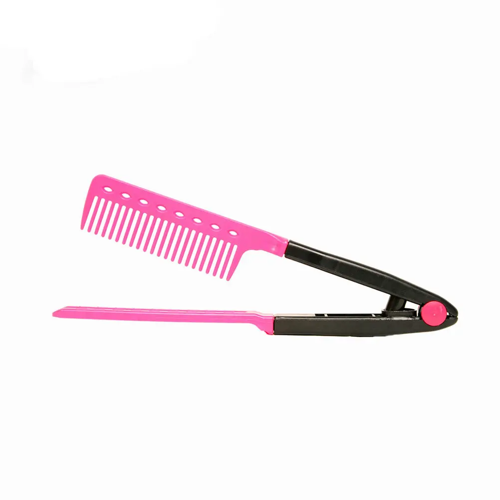 V Type Hair Straightener Comb Portable Salon Grade Styling Tool for All Hair Types Painless Bristles Travel Friendly Home Use