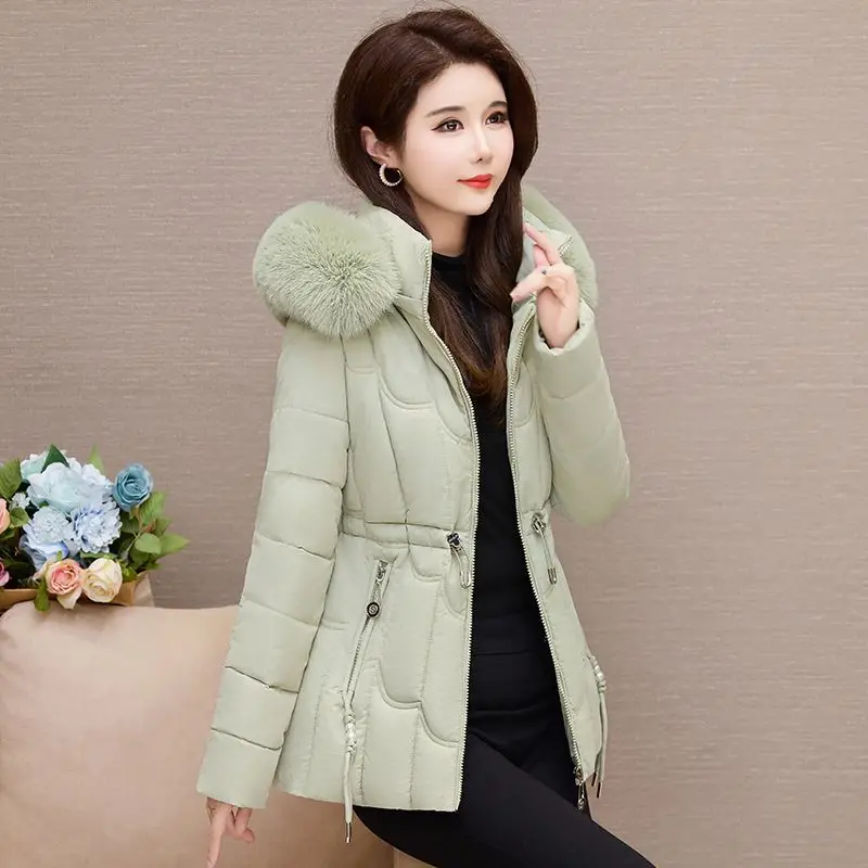 2025 New Winter Coat Women Long Parka Jacket Fur Collar Loose Long Coats Wool Liner Jackets Thick Warm Snow Wear Padded Outwear