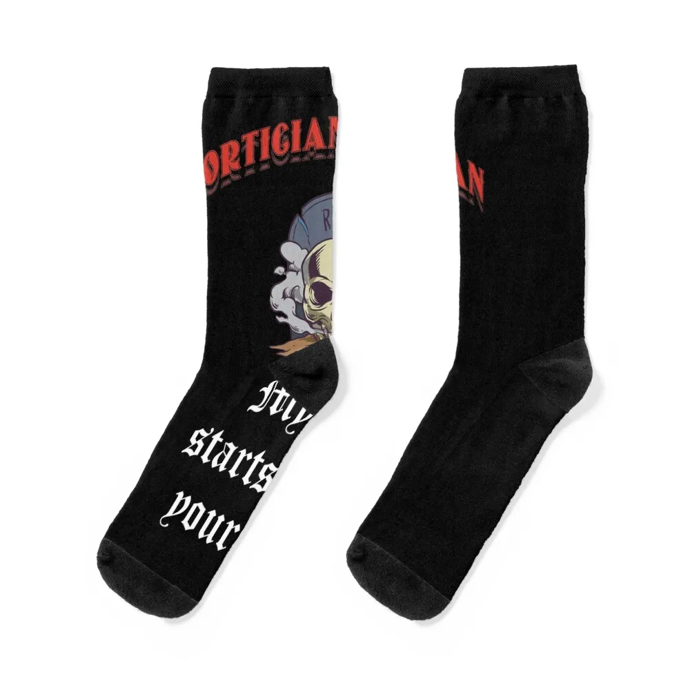 

My Day starts when yours End Morticians Mortuary Students Socks bright garter summer basketball anime Men's Socks Women's