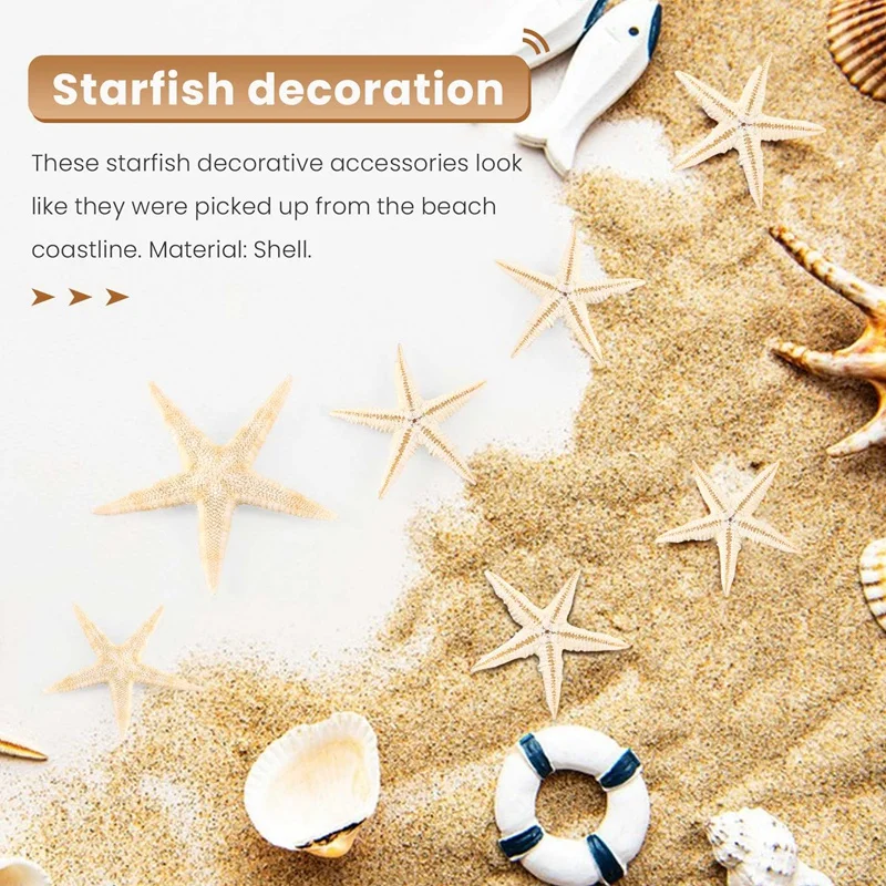 AD23-Pequena estrela do mar estrela concha do mar artesanato de praia 0,4 polegadas-1,2 polegadas 90 peças
