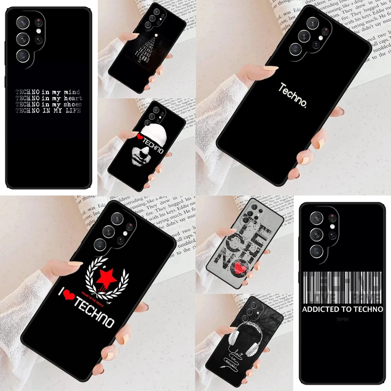 Love Techno Music Quotes SOFT Cell Phone Case for Samsung Galaxy S26 Ultra S25 S24 S23 S22 S21 S20 Note10 Cover