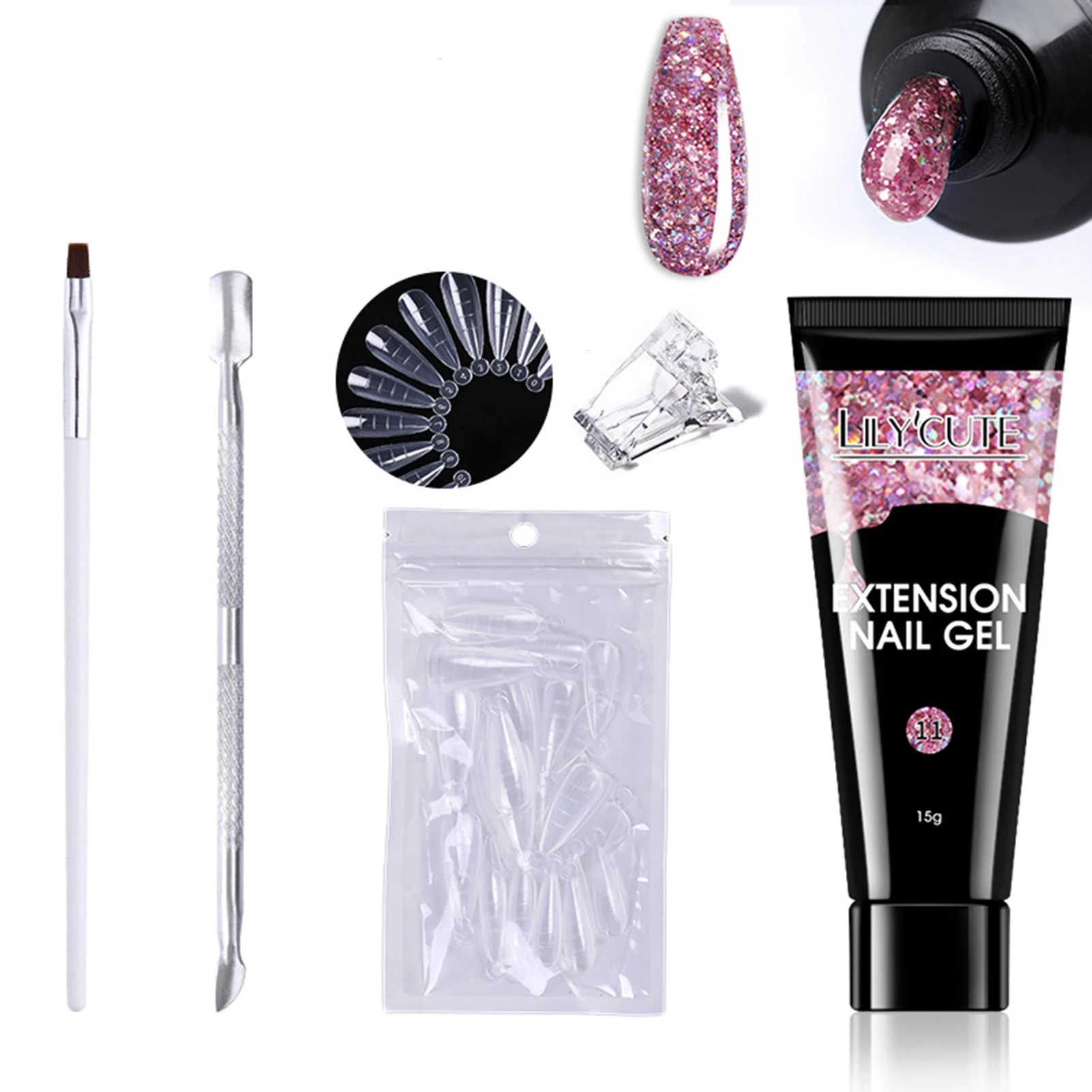 Set di Manicure adesivo per estensione solida Set di strumenti professionali per unghie con lampada per unghie veloce per la decorazione quotidiana delle unghie delle donne