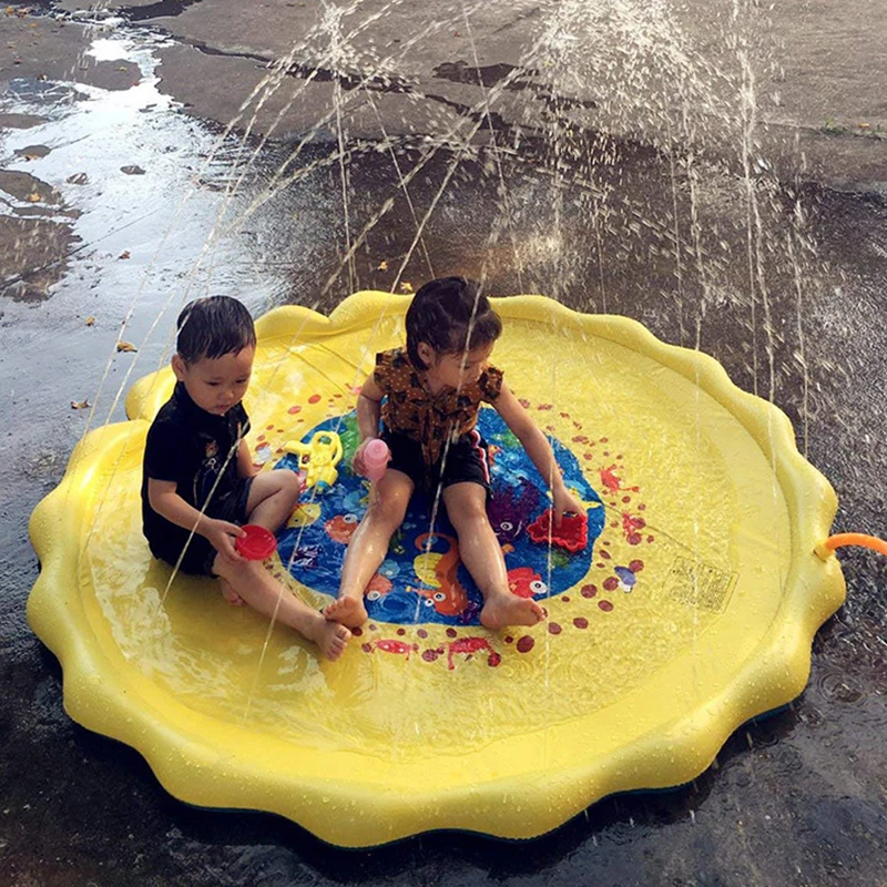 Kids Summer Play Spray Water Mat Giant Cartoon Inflatable Toys Beach Garden Outdoor Game Lawn Swimming Pool Mat Boys Girl Toys