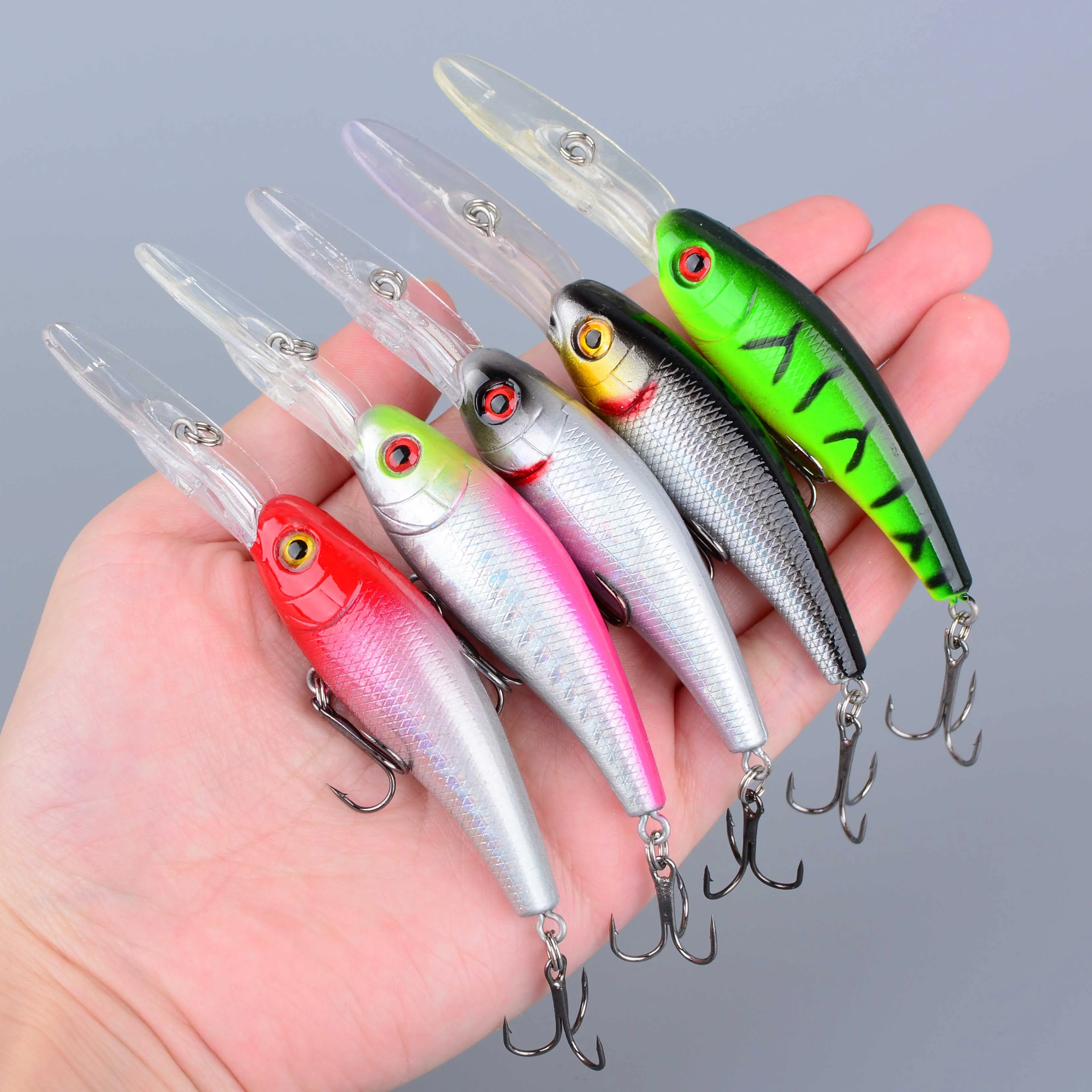 1 Stück Künstlicher Köder Angelköder Minnow Bassköder Wobbler-Set Lebensechter Kunstköder mit 3D-Augen Angelköder