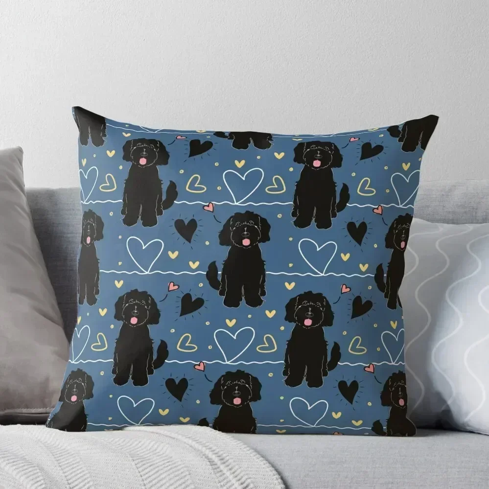 

LOVE Black Goldendoodle Dog Throw Pillow Room decorating items Decorative Sofa Cushion pillow