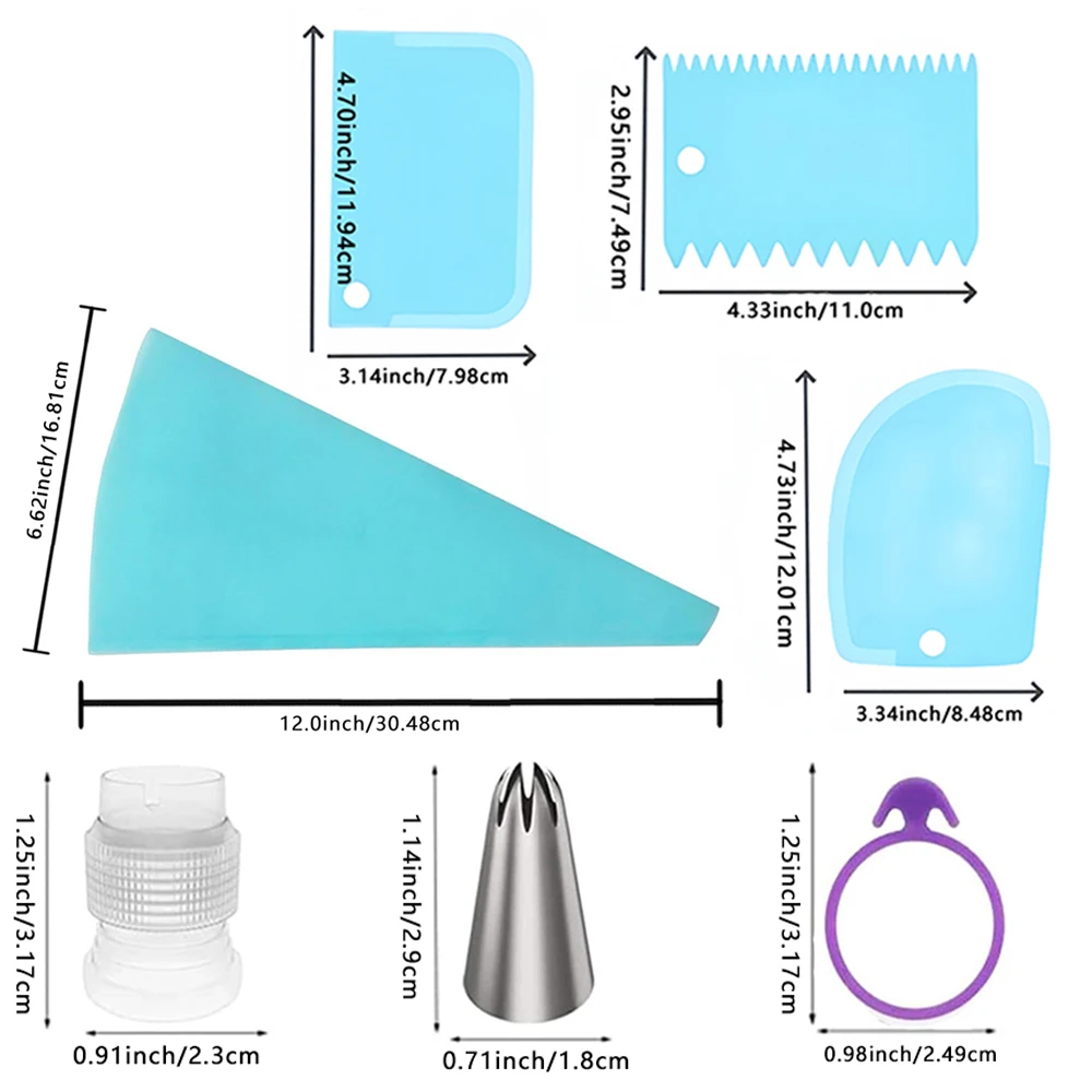 15PCS Silicone Decorating Bag Stainless Steel Decorating Tip Set Cake Decorating Nozzle Kitchen DIY Cake Baking Tools image 6