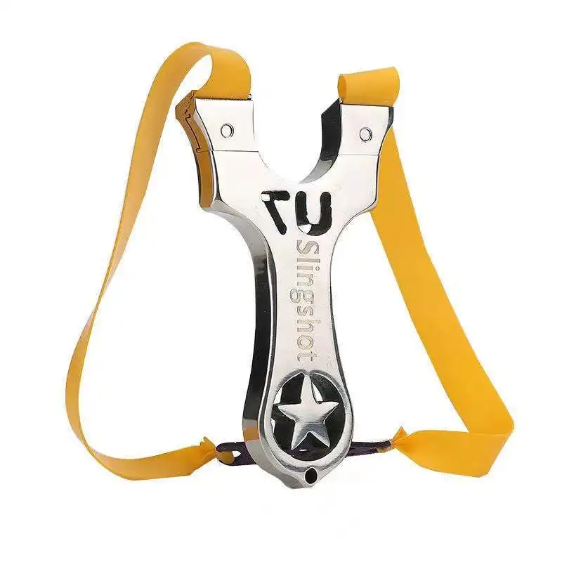 Stainless Steel Fast Pressure Slingshot Outdoor Shooting Practice Catapult Precision Competitive Hunting