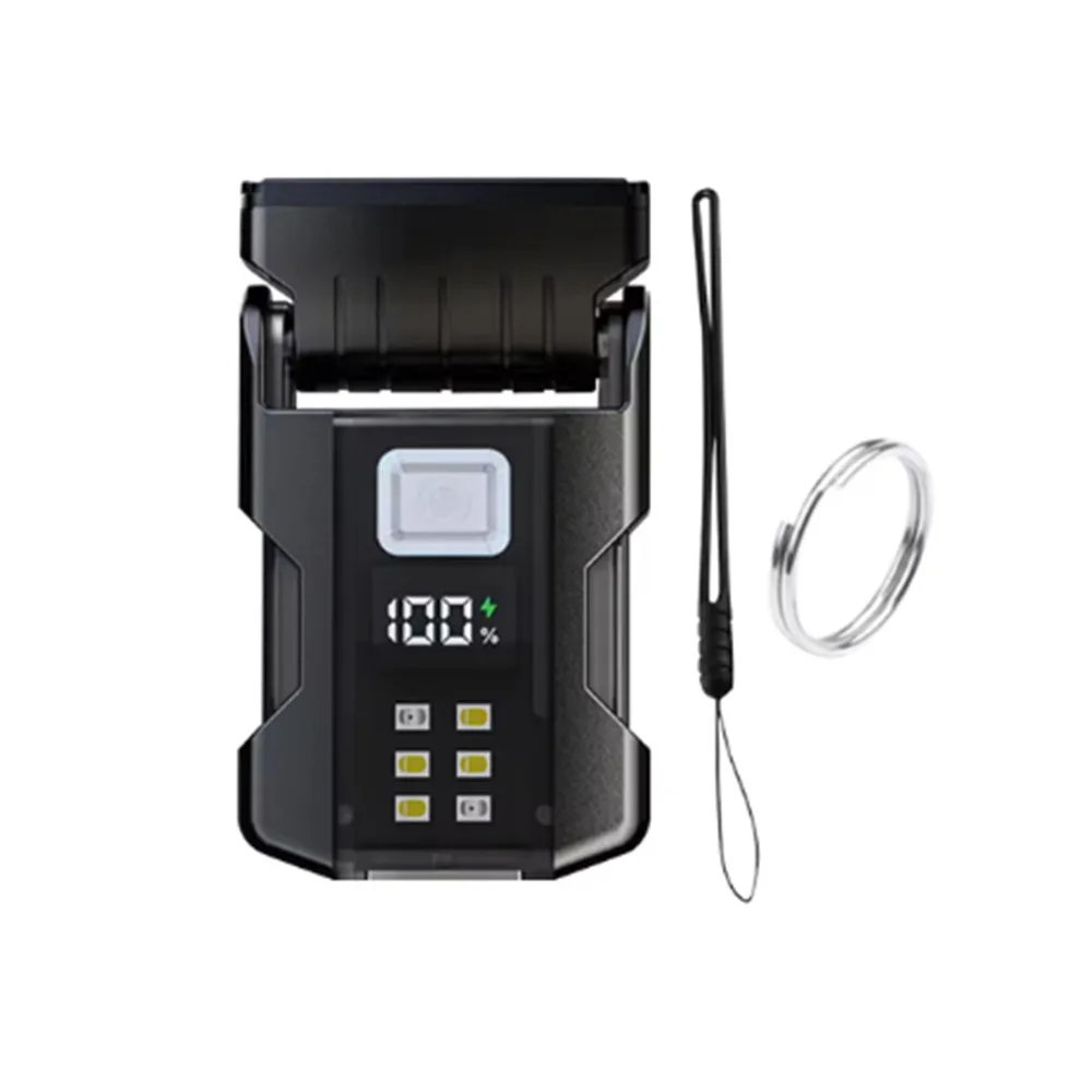 

Mini Super Bright Rotatable Flashlight LED Display 550LM Work Light Tail Magnet Torch Waterproof Hat Clip Light Emergency Light