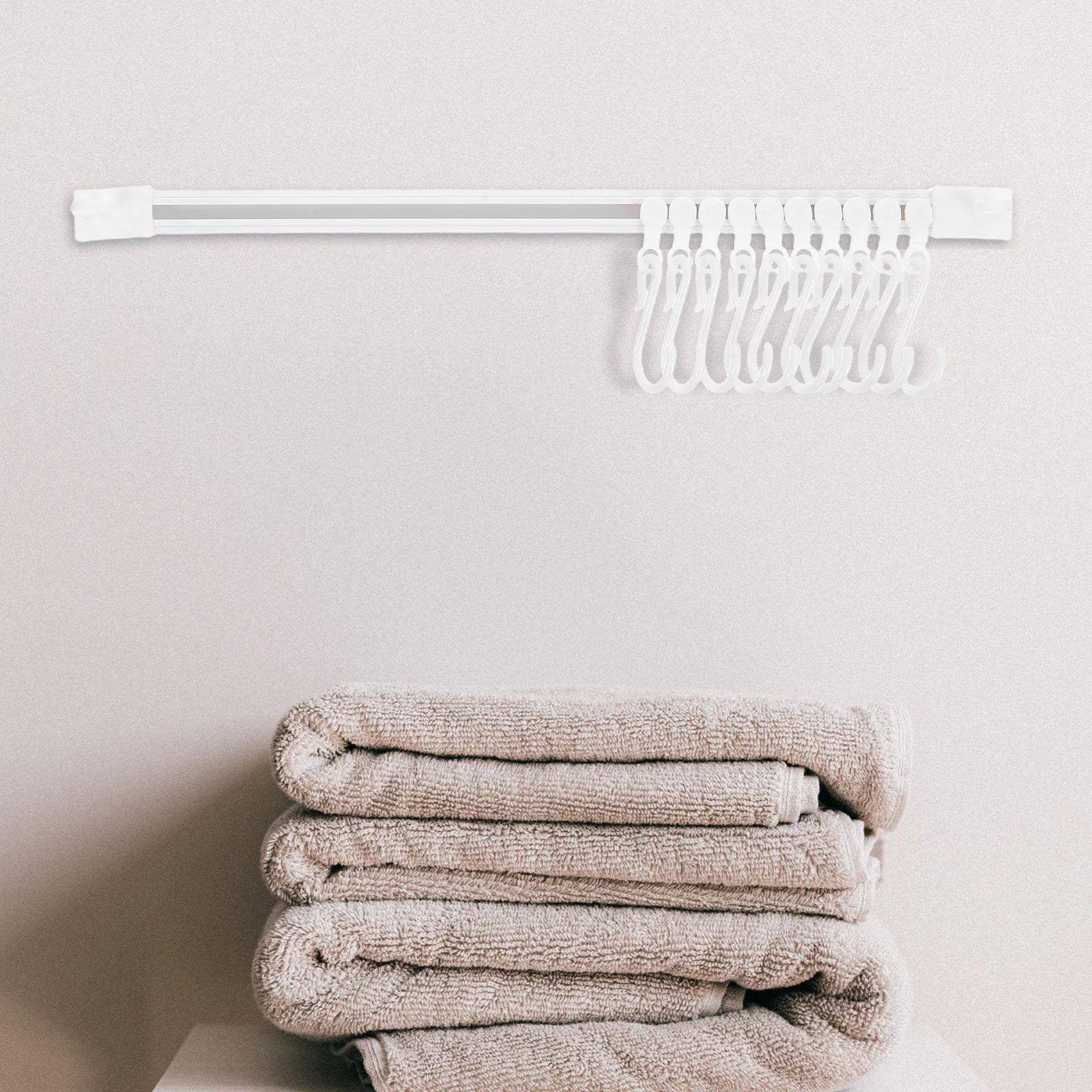 

4Sets Sliding Rail Hooks No Drilling Adhesive Removable Strong Load Kitchen Hanging Rail Rack for Pots Pans Utensils