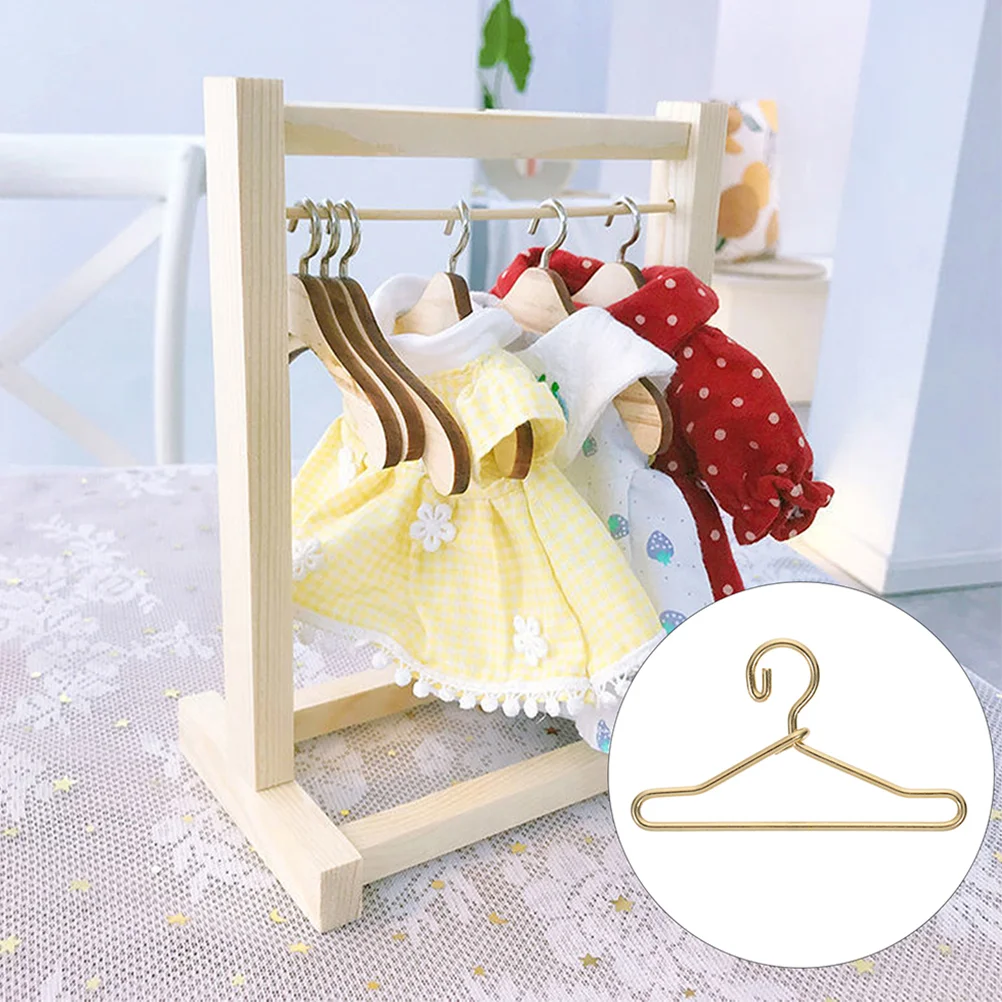 

40 Pcs Mini Hanger Alloy Clothes Hangers Baby Dolls for Girls Toddler Miniature House Child Small Coat Clothing Rack