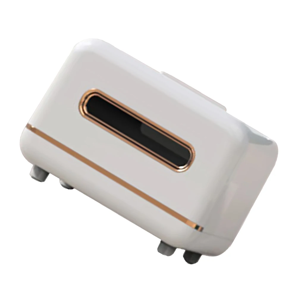 

Multifunctional Tissue Box Napkin Dispenser Desktop Organizer Storage Compartment Anti Slip Home Car Use PET ABS Material