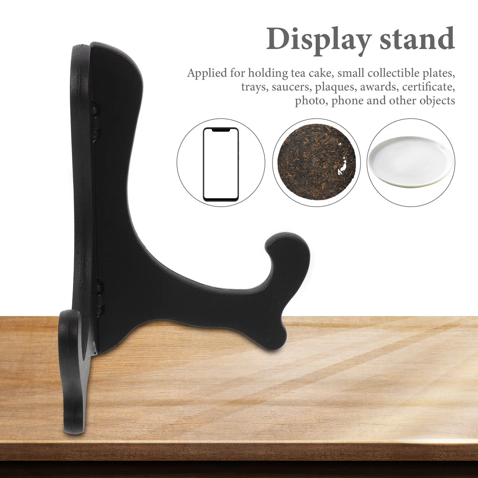 

4Pcs Display Stand Base Multifunctional Desktop Holder for Tea Cake Plate Photo Phone Award Certificate Cd Record Book