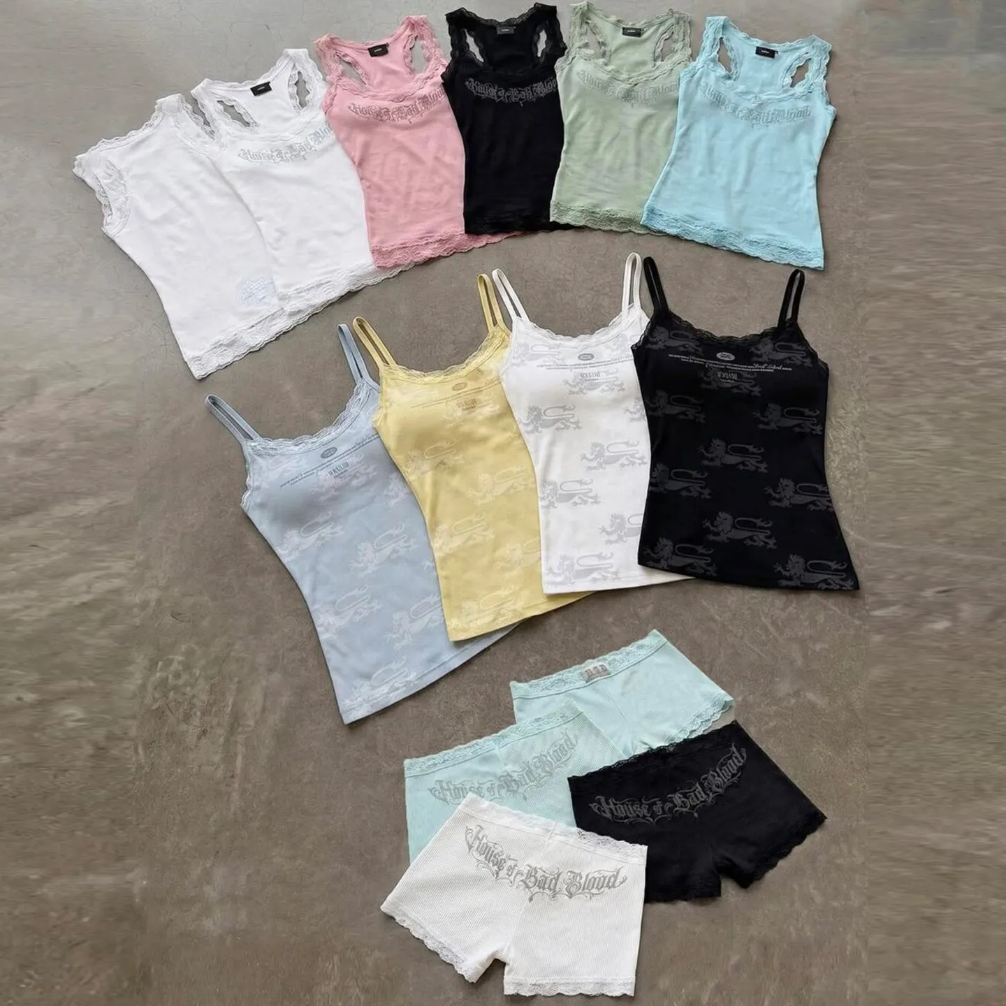 Badblood BCAC series American print lace-edge crewneck halter top with strapless design for trendy young women Fashionable top