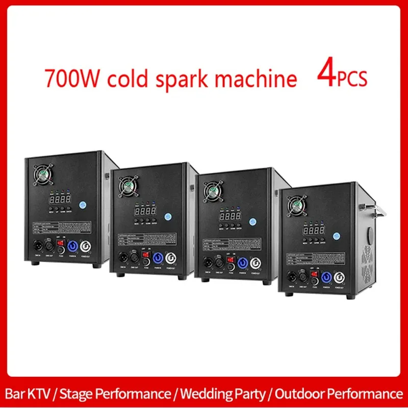 6/4PCS 700W TI Cold Spark Machine Ti Powder Sparkler Machine DMX Remote Wireless Cold Firework Wedding Party Show DJ Disco Stage