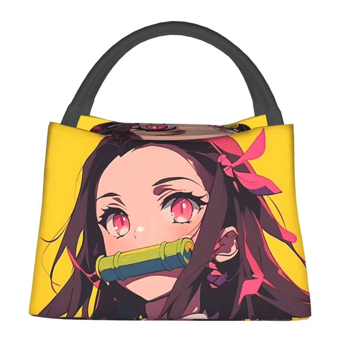 Nezuko Kimono Demon Slayer Kimetsu No Yaiba Anime Lunch Bags Bento Box Lunch Tote Picnic Bags Thermal Bag for Woman Kids Work