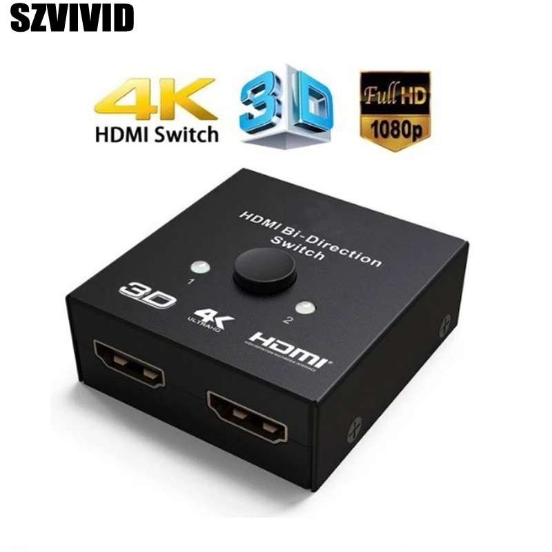 SZVIVID HDMI Switcher 1 in 2 Out HDMI Converter Splitter 4K Bi-directional 3D HDR HDCP For PS4 Xbox HDTV Switcher Adapter